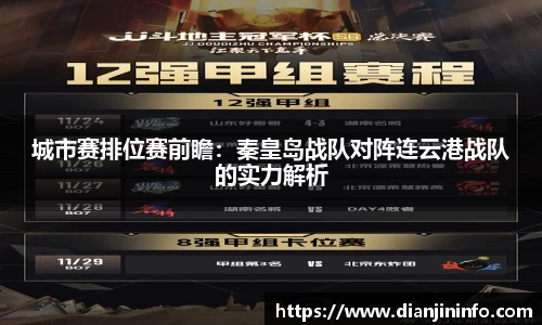 城市赛排位赛前瞻：秦皇岛战队对阵连云港战队的实力解析